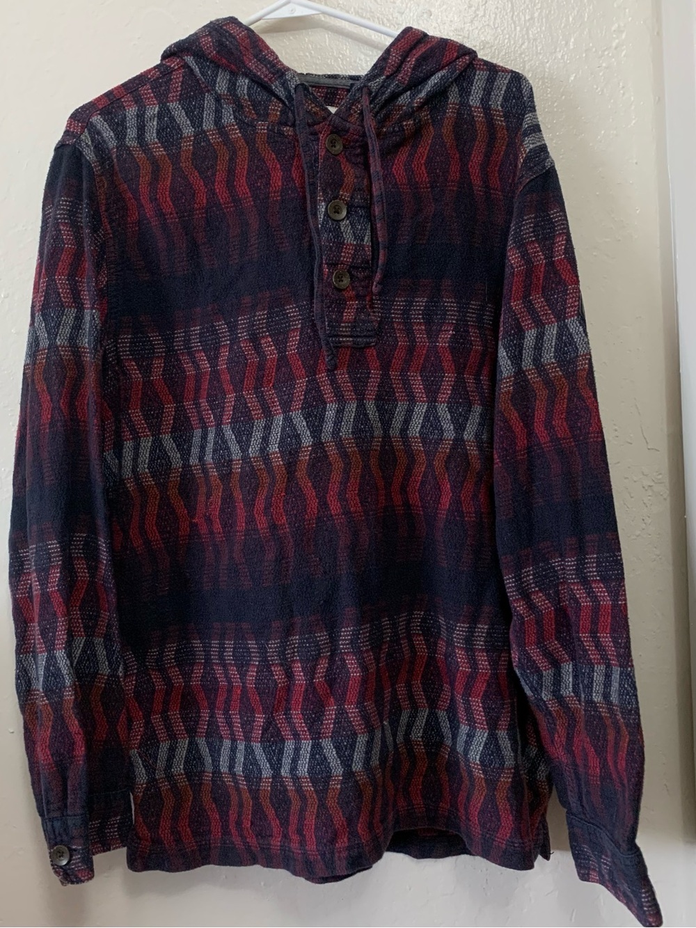 Cool Skater Surfer Knitted Breathable Hooded Multicolor Top With Buttons- Vissla